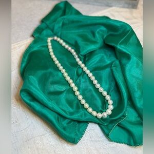 Vintage‎ 8-9mm Knotted Freshwater Pearl Necklace - Sterling Silver 925 Clasp 18"